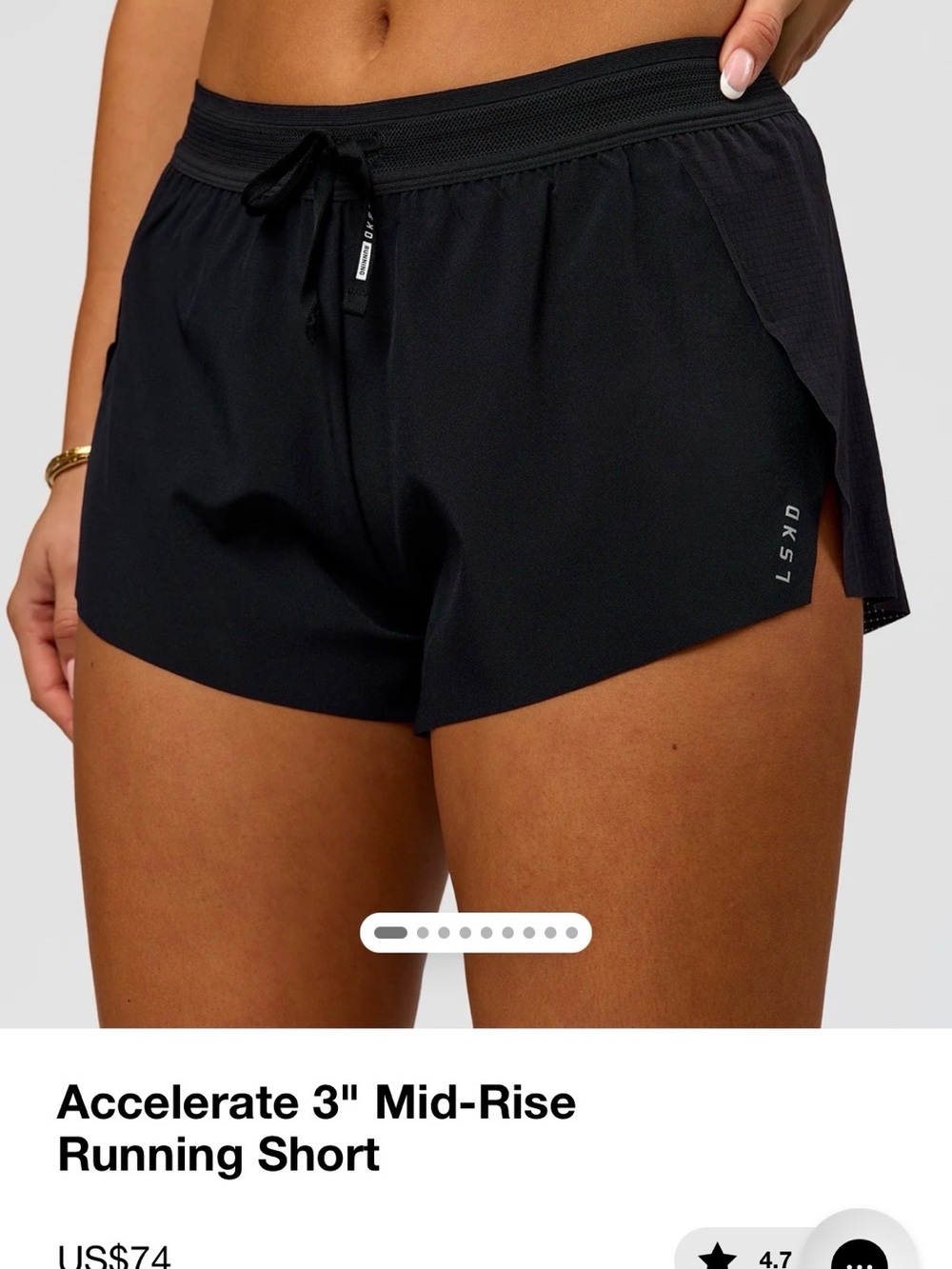 LSKD Black Women's Athletic Running Shorts - Picture 3 of 3